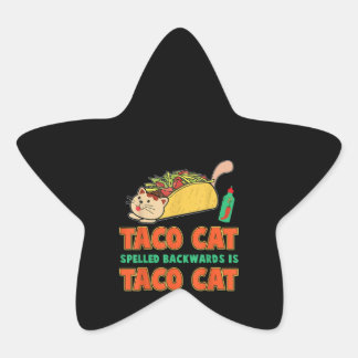 Pegatina En Forma De Estrella El gato de Taco que se lanza hacia atrás es un reg