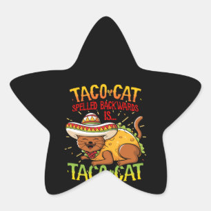 Pegatina En Forma De Estrella El gato del taco lindo al revés es gracioso del ga