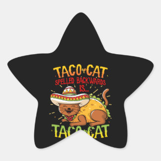 Pegatina En Forma De Estrella El gato del taco lindo al revés es gracioso del ga