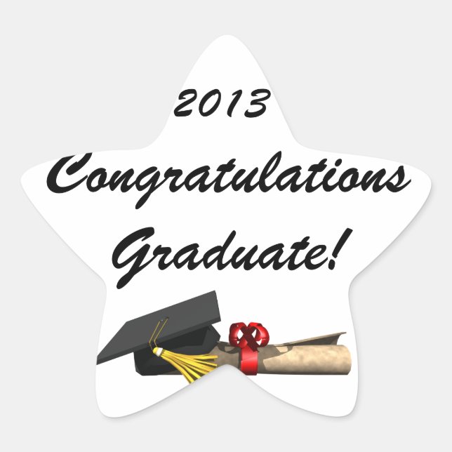 Pegatina En Forma De Estrella El graduado - (Anverso)