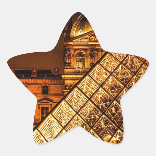 Pegatina En Forma De Estrella El Louvre (Anverso)