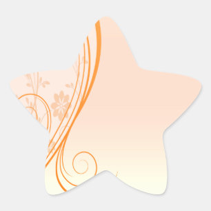 Pegatina En Forma De Estrella El naranja elegante remolina regalo especial