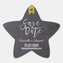 Pegatina En Forma De Estrella El oro de la tipografía rústica del tablero de car