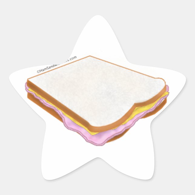 Pegatina En Forma De Estrella El sándwich de jamón (Anverso)