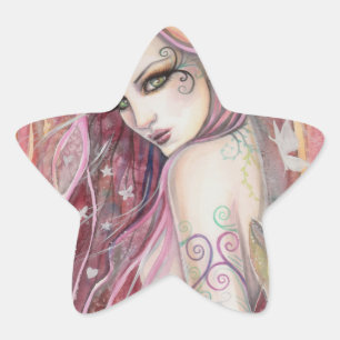 Pegatina En Forma De Estrella El tímido coqueto arte de fantasía de hadas modern