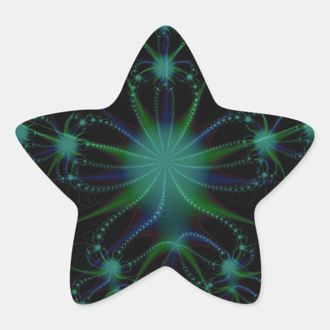 Pegatina En Forma De Estrella Electrify Fractal (Anverso)