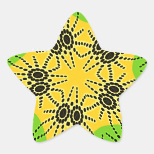 Pegatina En Forma De Estrella Elegante Motivo Tradicional de Araña Inspirado en 