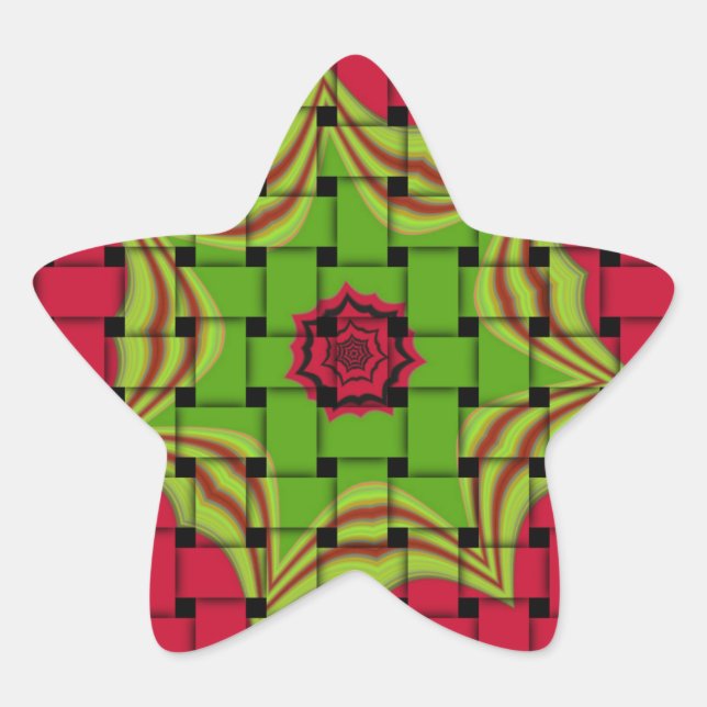 Pegatina En Forma De Estrella Elegante patrón de impresión vectorial afroamerica (Anverso)