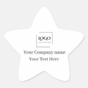 Pegatina En Forma De Estrella Elegante plantilla personalizada de tu logotipo