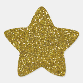 Pegatina En Forma De Estrella Elegante Purpurina Gold