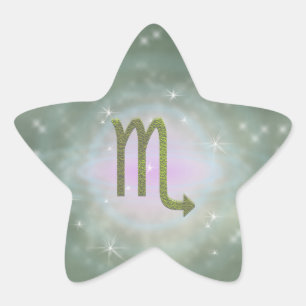 Pegatina En Forma De Estrella Elegir color Escorpio Zodiaco Rótulo Astrológico