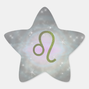 Pegatina En Forma De Estrella Elegir color Leo Zodiac Rótulo Astrológico