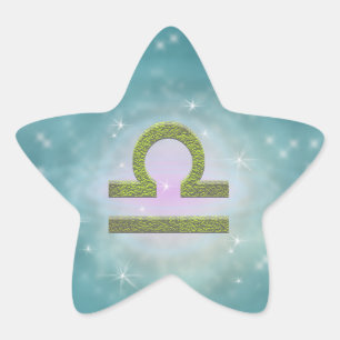 Pegatina En Forma De Estrella Elegir color Libra Zodiac Rótulo Astrológico