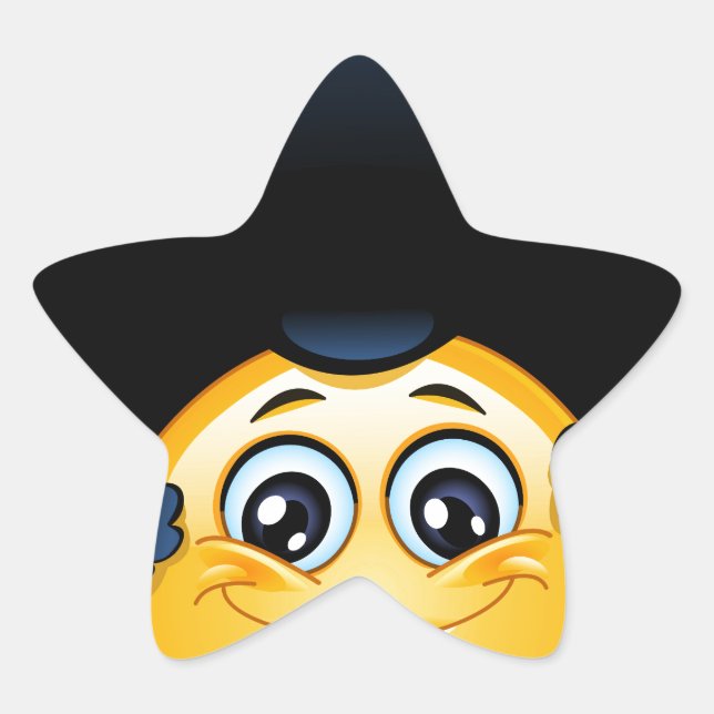 Pegatina En Forma De Estrella emoji afro (Anverso)