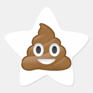 Pegatina En Forma De Estrella Emoji de poop