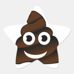 Pegatina En Forma De Estrella emoji de poop divertida