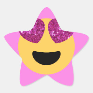 Pegatina En Forma De Estrella emoji del ojo del corazón