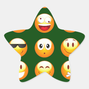 Pegatina En Forma De Estrella emoji verde oscuro