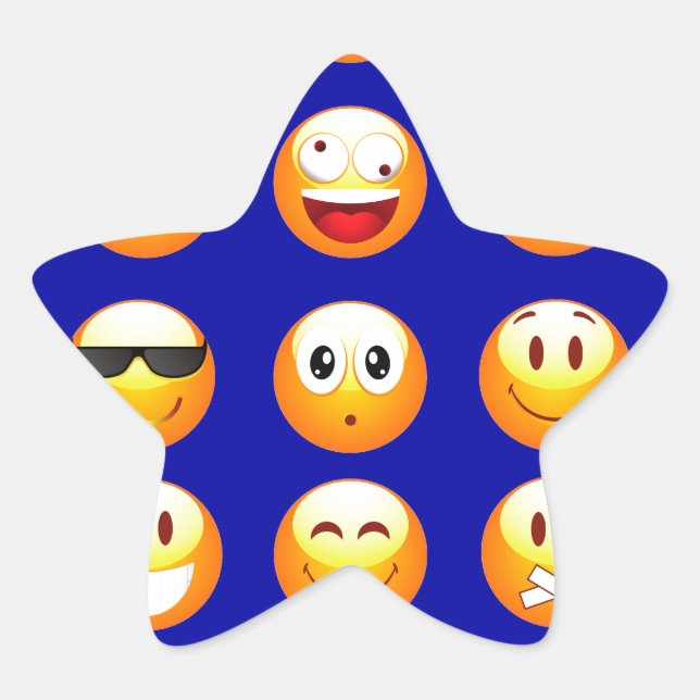 Pegatina En Forma De Estrella emojis azul oscuro (Anverso)