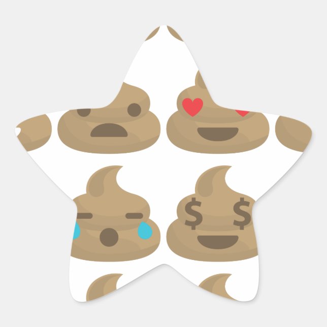 Pegatina En Forma De Estrella emojis de poop (Anverso)