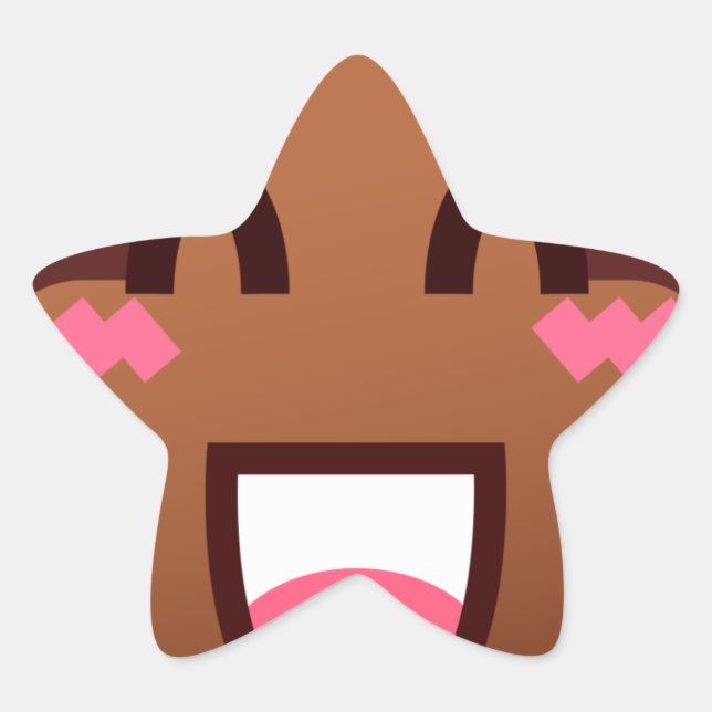 Pegatina En Forma De Estrella emojis de poop kawaii (Anverso)