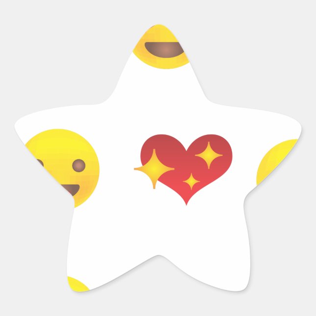 Pegatina En Forma De Estrella Emojis de San Valentín (Anverso)