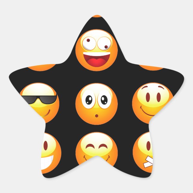 Pegatina En Forma De Estrella emojis negras (Anverso)