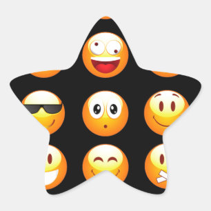 Pegatina En Forma De Estrella emojis negras