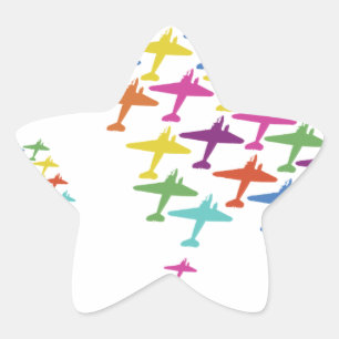 Pegatina En Forma De Estrella En Formación Avión Avión Avión de Vuelo