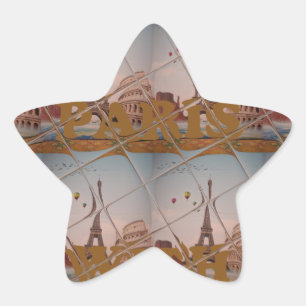 Pegatina En Forma De Estrella Encantador Desde París con Amor J'aime París Diseñ