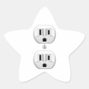 Pegatina En Forma De Estrella Enchufe eléctrica Click en la decoración de color