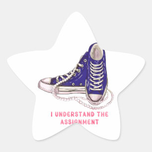 Pegatina En Forma De Estrella Entiendo el arte de las zapatillas azules de asign