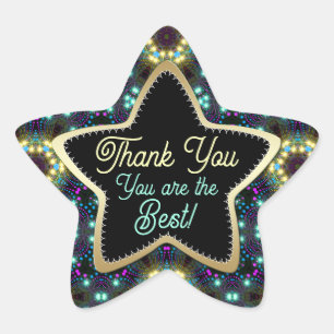 Pegatina En Forma De Estrella Eres la Mejor Estrella Mágica Gracias Sticker