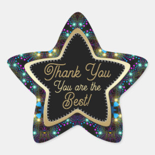 Pegatina En Forma De Estrella Eres la Mejor Estrella Mágica Gracias Sticker