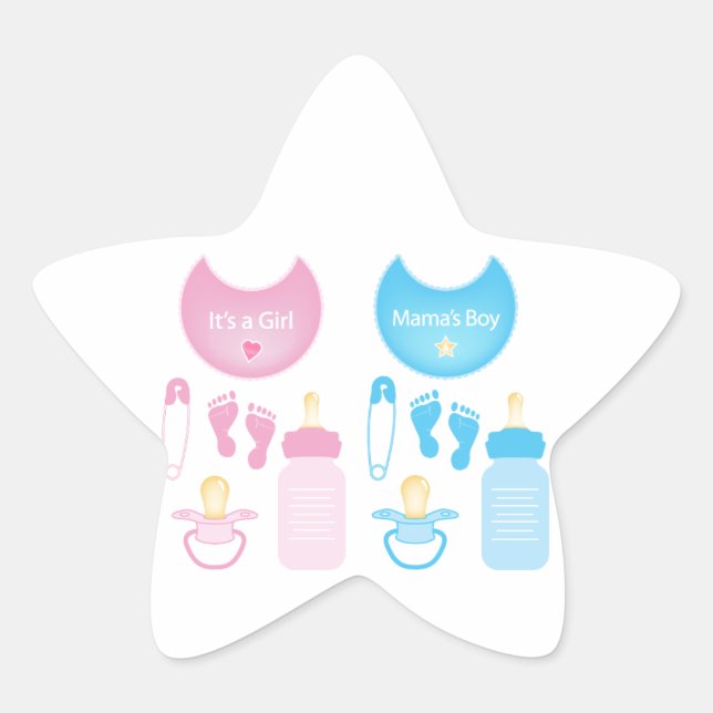 Pegatina En Forma De Estrella es un chico chica (Anverso)