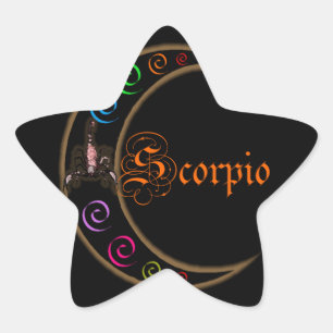 Pegatina En Forma De Estrella Escorpio
