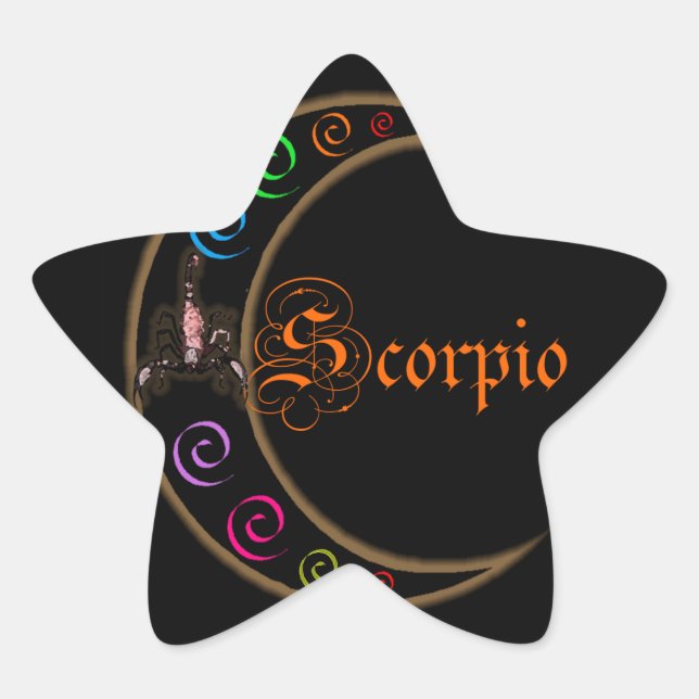 Pegatina En Forma De Estrella Escorpio (Anverso)