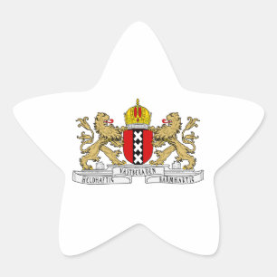 Pegatina En Forma De Estrella Escudo de Armas de Ámsterdam