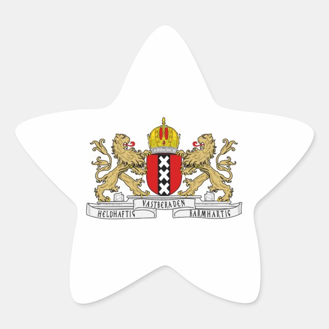 Pegatina En Forma De Estrella Escudo de armas de Amsterdam (Anverso)