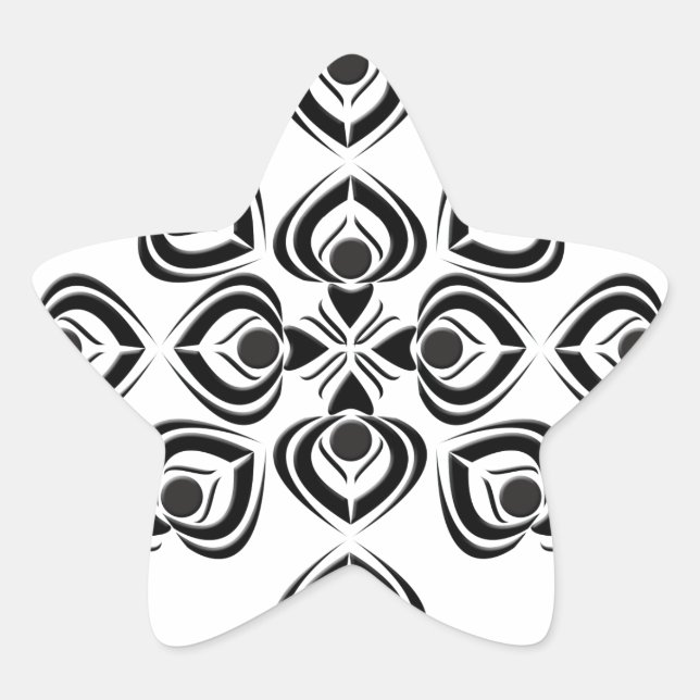 Pegatina En Forma De Estrella Espadas (Anverso)