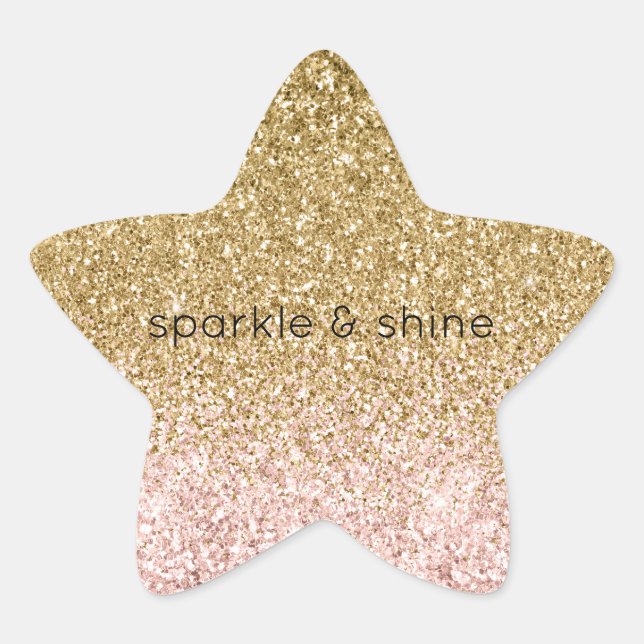 Pegatina En Forma De Estrella Esparkle Purpurina Rubor Pink Gold (Anverso)