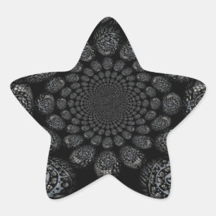 Pegatina En Forma De Estrella Espiral distorsionada de mundos abstractos