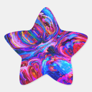 Pegatina En Forma De Estrella Esplandor moderno de pinturas de morado