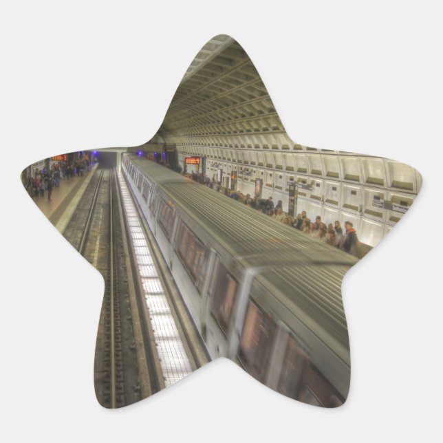 Pegatina En Forma De Estrella Estación de tren Washington DC (Anverso)