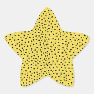 Pegatina En Forma De Estrella Estampado de Guepardo en colores naturales