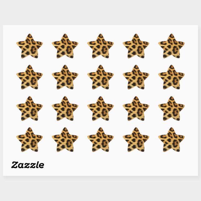 Pegatina En Forma De Estrella Estampado de leopardo (Hoja)