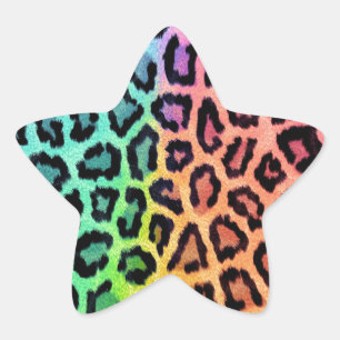 Pegatina En Forma De Estrella Estampado leopardo