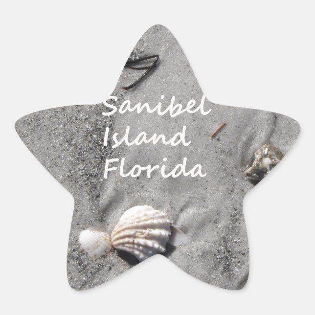 Pegatina En Forma De Estrella Estanques de arena de la isla de Sanibel (Anverso)