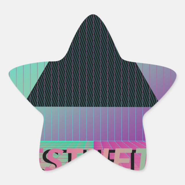Pegatina En Forma De Estrella estética de vaporwave (Anverso)