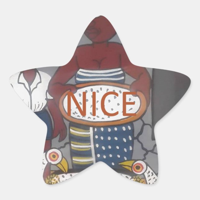 Pegatina En Forma De Estrella Estilo de vida tradicional africano (Anverso)